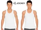 Jockey Cotton Solid Vest for Men (White, S) (Pack of 2)