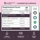 CARBAMIDE FORTE Flaxseed Oil Capsules 1250mg Cold Pressed with Omega 3 6 9 | Alsi Seeds Capsules 