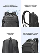 Gear Aspire 17, 26L Faux Leather Laptop Backpack for Men & Women, Black