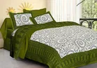 Sanganeri Jaipuri Traditional Printed Double Bed Sheet with 2 Pillow Covers 