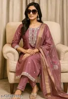 Solid Silk Kurta Set for Women 
