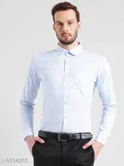 Cotton Blend Solid Full Sleeves Shirt for Men 