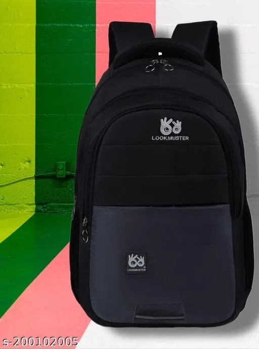 Nylon Backpack for Men & Women, Black