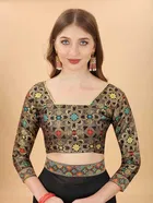 SVB Vichitra Silk Women Jacquard Saree With Un-Stitched Blouse 