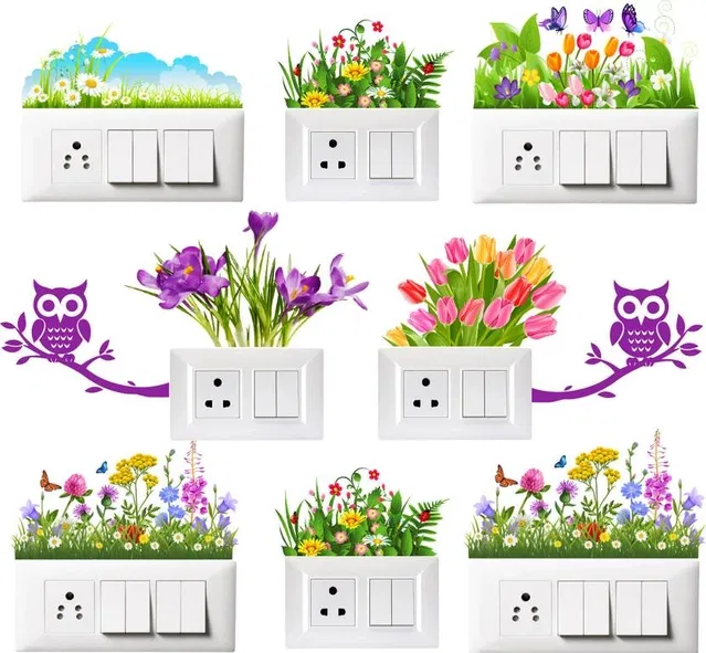 AVV Multi Flower Switch Board Sticker 8x13cm