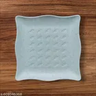 Plastic Plates for Kitchen, White, Pack of 6