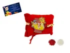 Wooden Rakhi with Greeting Card & Roli Chawal 