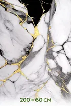Black Gold Marble Luxury High Glossy  WaterProof , Stain Resistance Wallpaper 