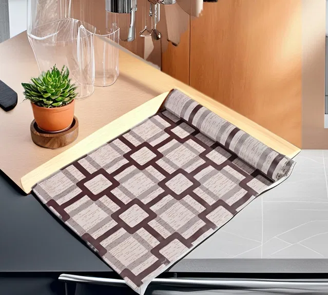 PVC Printed Shelf Mat Roll (Multicolor, 5 m)