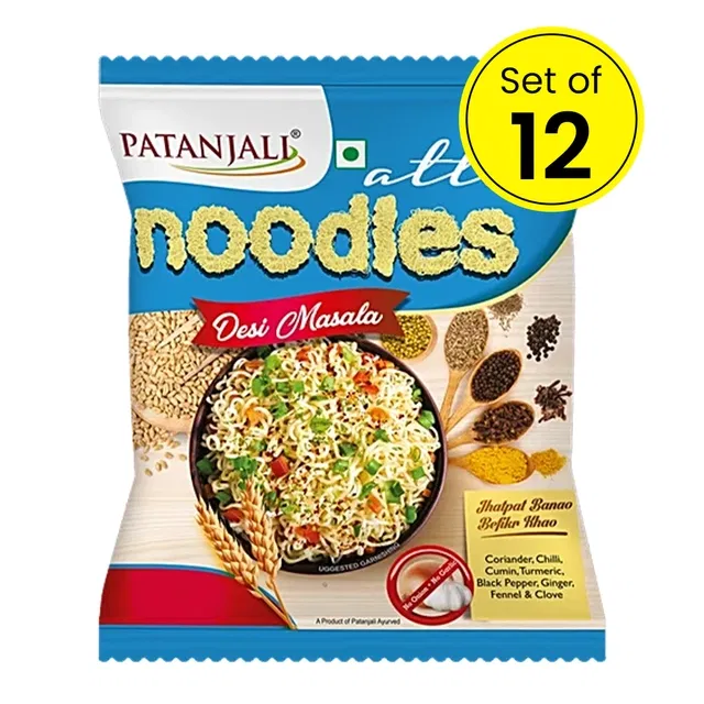 पतंजलि आटा नूडल्स देसी मसाला 12X60 g (पैक ऑफ 12)