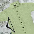 Solid Cotton Blend Spread Collar Long Sleeves Shirt for Boys 