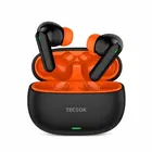 TecSox AudioX Wireless Earbuds [Black/Orange]