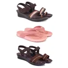 Combo of Heels with Slippers for Women (Multicolor, 7) (Pack of 3)