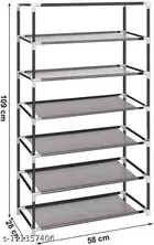 6 Shelves Metal Collapsible Shoe Rack 