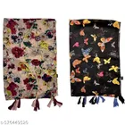 Poly Chiffon Scarves for Women, Multicolor, Pack of 2