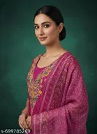 Bandhani Printed Jaipuri Designs Embroidered Top Bottom Duppata for Women 