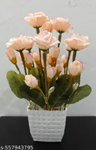 Plastic Artificial Flower With Pot,Multicolour