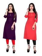 Crepe Solid Kurtis for Women 