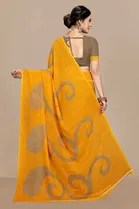 Kanooda Prints Georgette Women Saree With Un-stitched Blouse 