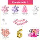 Barbie Theme 6th Birthday Balloon Decoration Kit For Kids, Multicolor, Pack Of 78