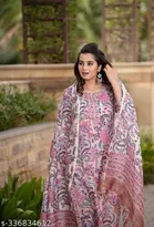 Viscose Rayon Printed Kurta with Pant & Dupatta for Women 