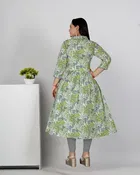 Cotton Silk Printed Kurti for Women, Mint Green 