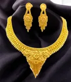 Alloy Choker Necklace with Earrings for Women 