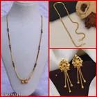 Combo of Alloy Mangalsutra with Chain & 1 Pair Earrings for Women 