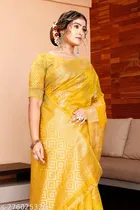 Organza Zari Woven Saree for Women 