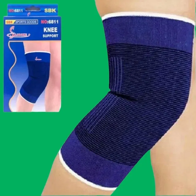 Polyester Solid Knee Sleeves for Women (Blue, Set of 1)
