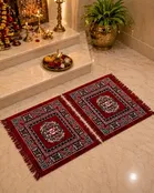 Alaqsa Pooja Aasan for prayer 19x19inch Red Pack of 2