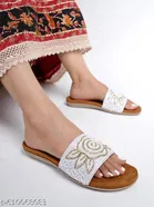 Shoetopia White Embellished Sandals 