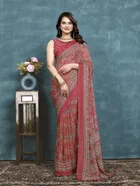Georgette Printed Saree for Women 