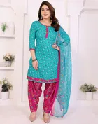 Crepe Floral Punjabi Suits for Women 