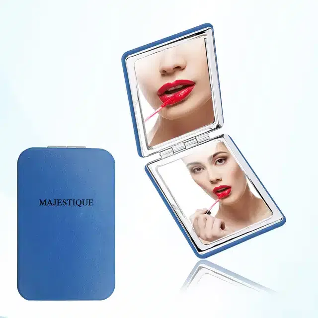 Majestique Rectangle Compact Mirror Pu 1X/2X Magnification (B-20)
