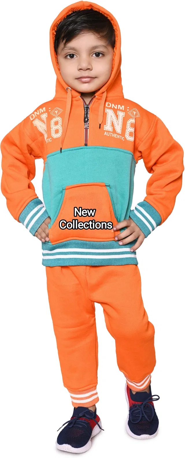 Polyester Woven Design Clothing Set for Kids (Orange, 24)