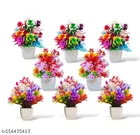 Plastic Artificial Flowers, Multioclor, Pack of 8