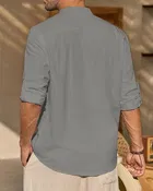 Full Sleeves Solid Short Kurta for Men 