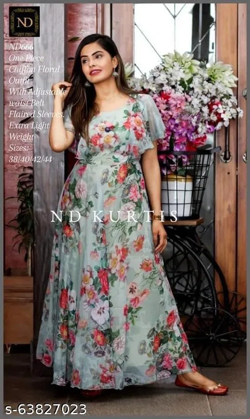 Gown for Women (Green, 4XL)