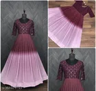 Colorblocked Pleated Gown for Women 