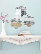 Acrylic Hexagon Shaped Wall Mirror Stickers 