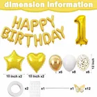 1st Happy Birthday Balloon Decoration Kit ,Golden ,Set Of 1