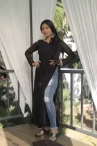 Georgette Solid Straight Kurti for Women 