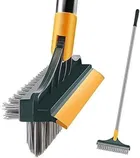 Enmora 3 in 1 Bathroom with Wiper, Tiles Cleaning Brush with Handle Microfibre Wet and Dry Brush (Pack of 1)