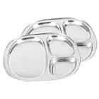 MS WORLD 3 Partition Steel Plate (Oval, Pack Of 2)