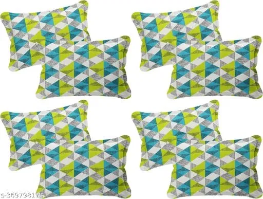 Cotton Pillow Covers (Multicolor, 17x27 inches) (Pack of 8)