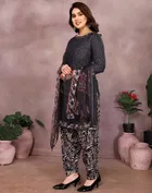 Punjabi Floral Unstitched Suit for Women 