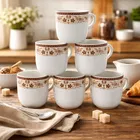 Ceramic Tea & Coffee Cup, White, Pack of 6 