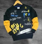 Fleece Printed Round Neck Sweatshirt for Men 