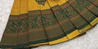 Litchi Silk Zari Embroidered Saree for Women, Yellow 